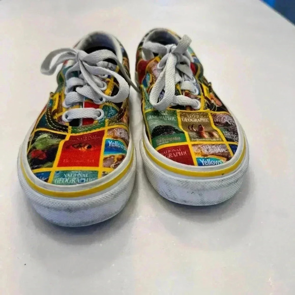 Vans X National Geographic Kid Unisex Sneakers Shoes Multi Color Size 12 - Picture 2 of 9